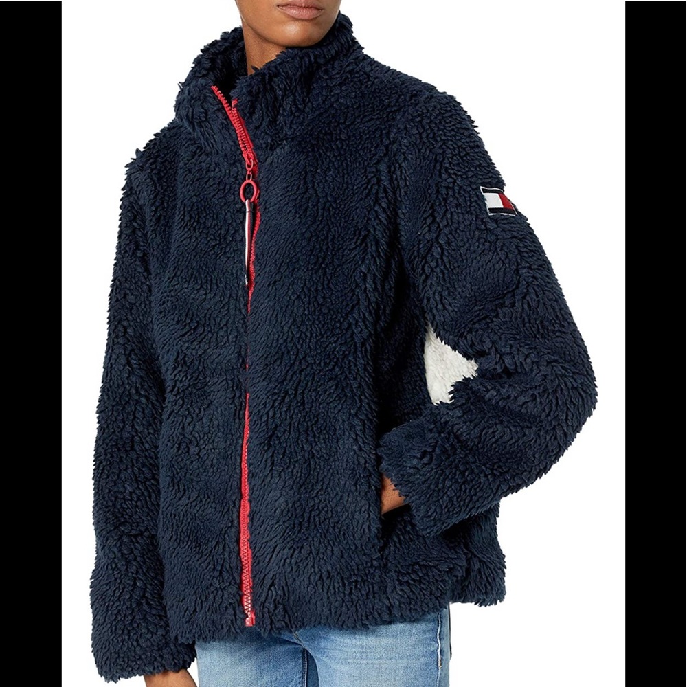 Tommy Hilfiger Full Zip Sherpa Color Block Logo